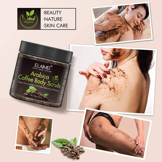 Natural Coffee Scrub with Organic Coffee Body Scrub, Best Acne, Anti Cellulite and Stretch Mark treatment, Spider Vein Therapy for Varicose Veins &amp; Eczema