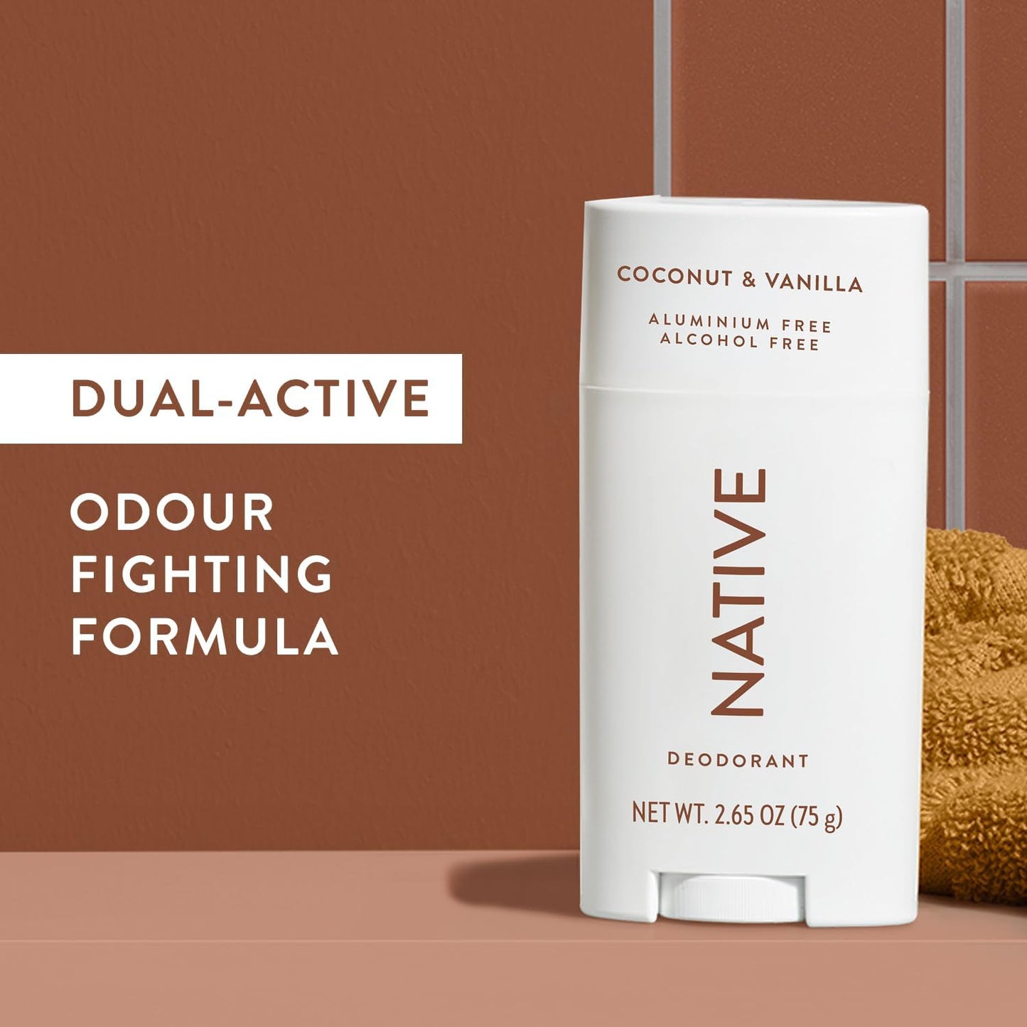 Native Deodorant Womens &amp; Men – Alcohol &amp; Aluminium Free - Coconut &amp; Vanilla Scent - Naturally Derived with Shea Butter, Coconut Oil &amp; Baking Soda - 72 Hour Odor Control (75g)