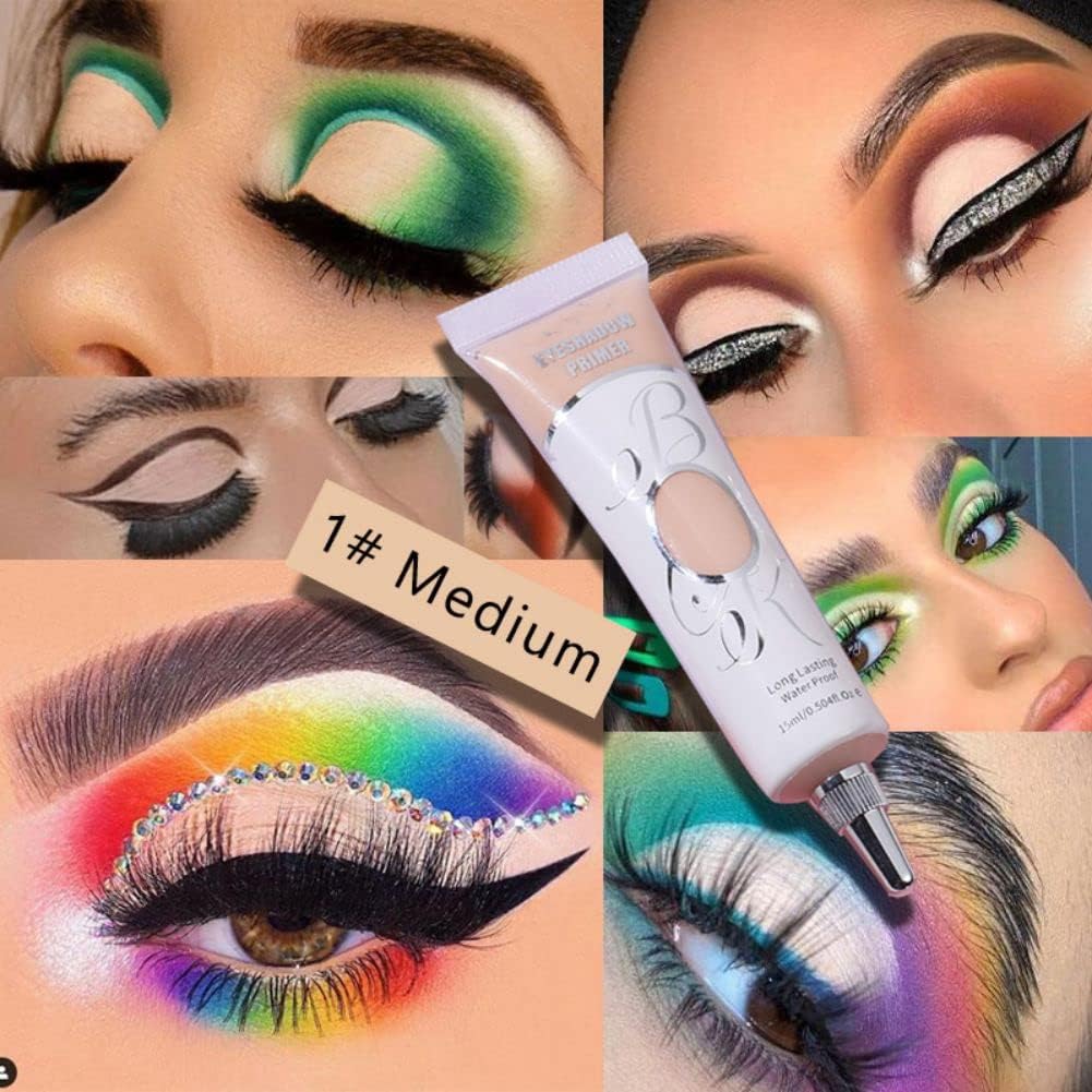 3 Colors Eyeshadow Makeup Primer, Ofanyia Liquid Eyeshadow Primer Matte Eyeshadow Primer Base, Waterproof Smudge-proof Long Lasting Eyeshadow Cream Eye Makeup (Set A - 3 Colors)