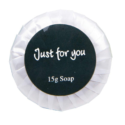 Travel Toiletries - Just for You Soap 20ml (Pack of 100), Weight: 15 grams per Soap, Dimensions: 45(Dia) x 10mm, REACH Compliant Hotel Soaps, Pleasant Fragrance, Individually Wrapped Soaps | GF951