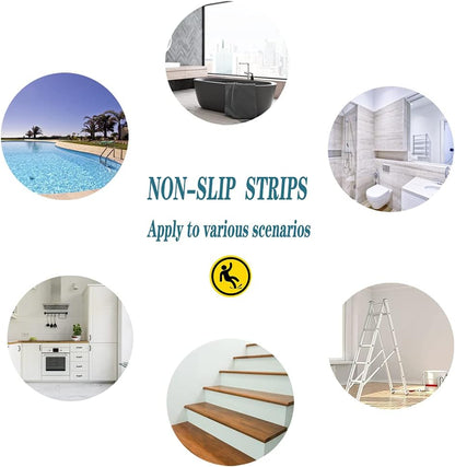 24 Pcs Non Slip Bathtub Stickers, Wave Non Slip Stickers, Shower Stickers, Transparent Self-Adhesive Non-Slip Strips Stickers for Bath Tub, Stairs, Shower Room, Slippery Surfaces