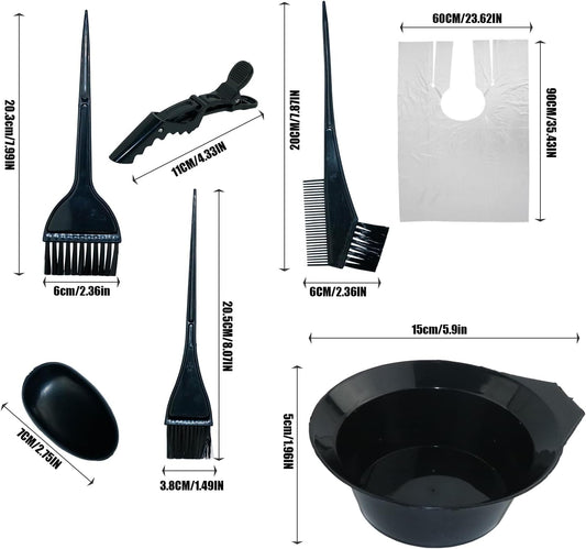 20Pcs Tools for Hair Colouring Kit, Hair Dying Tools Kit, DIY Beauty Salon Hair Bleaching Tools Kit, Hair Dye Bowl and Brush Kit, including Mixing Bowl, Ear Cover, Hair Shawl, Gloves, Hair Clips