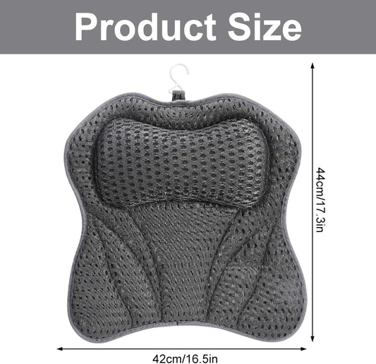 Bath Pillow – Bath Cushion for Head and Neck, Soft 4D Air Bathtub Pillow with Ergonomic Design, Perfect for Relaxing Baths and Spa at Home