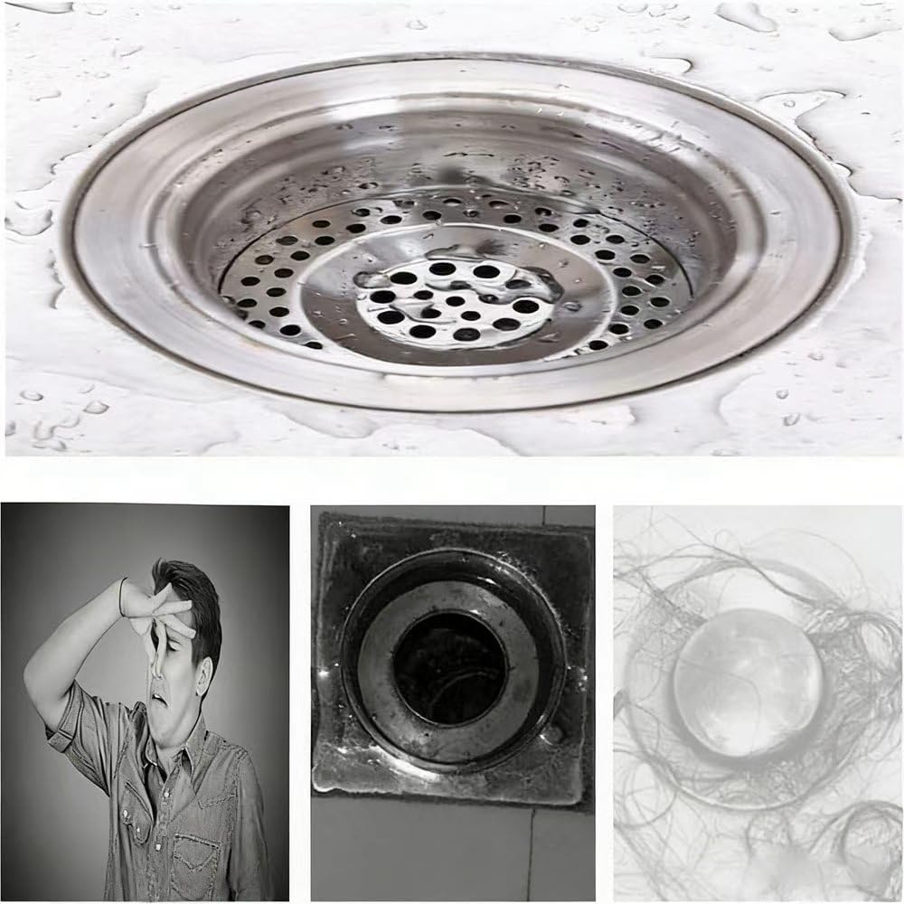2 Pcs Sink Strainer, Stainless Steel Sink Strainer Plug, Drain Hair Catcher, Protector Shower Drain Cover, Sink Stopper Drain Filter for Kitchen, Bathtub, Bathroom, 2.95 "/ 7.5 cm
