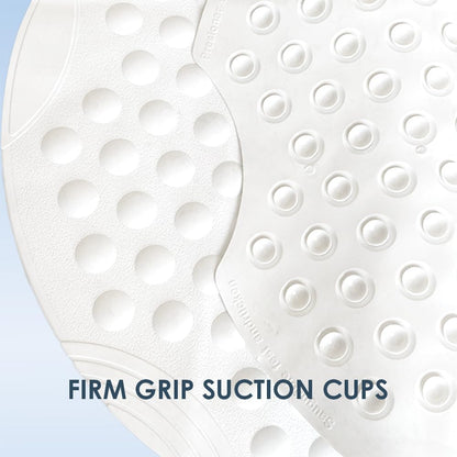 AQUALONA® Premium Shower Mat, Anti-Mould Non-Slip – Extra Soft TPE, Machine Washable – BPA, Latex, Phthalate Free (Bubbles White)