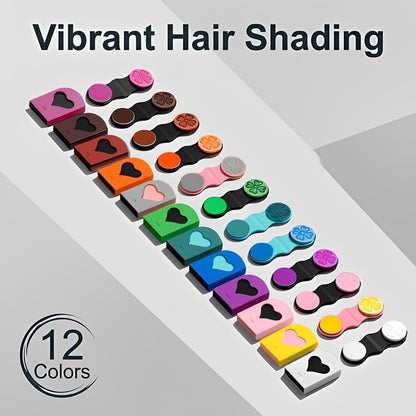 12 Colours Hair Chalk for Girls, Temporary Hair Dye for Kids, Washable Hair Colour Set with Glitter, Perfect Teenage Girls Gifts for Birthday Party Christmas Cosplay &amp; Festivals
