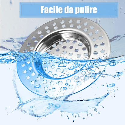 Stainless Steel Sink Filter, 2 Pcs Kitchen Sink Strainer Plug, Anti Clogging Drain Protector, Drainage Filter, Prevent Clogging, for Kitchen Sink (2.95 "/ 7.5 cm)