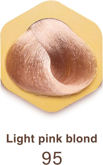 COLOR TIME | Permanent Gel Hair Dye Light Pink Blonde Color 95 | Enriched with Royal Jelly and Vitamin C | Permanent Hair Color | Covers Gray Hair | 100 ML