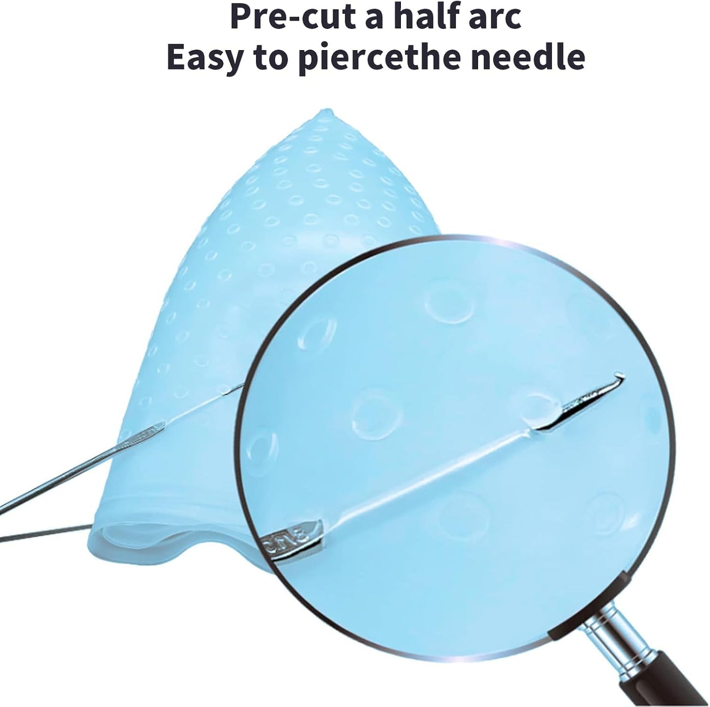 8PCS Hair Highlighting Cap and Hook Kit, Silicone Reusable Streaking Caps for Hair Dye for Women &amp; Men, Perfect for Salon and Home Use (Blue)