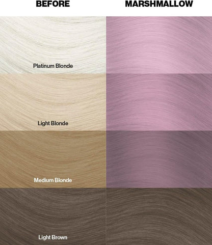 Crazy Color Metallic Marshmallow Semi-Permanent Hair Dye. Highly Pigmented Dusty Pink Conditioning &amp; Oil Nourishing Vegan Formula | No Bleach or Ammonia | 100ml