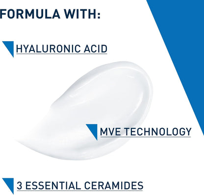 CeraVe Moisturising Cream for Dry to Very Dry Skin With 3 Essential Ceramides, Hyaluronic Acid, Face &amp; Body Cream, Fast Absorbing, Dermatologist Developed, 562ml
