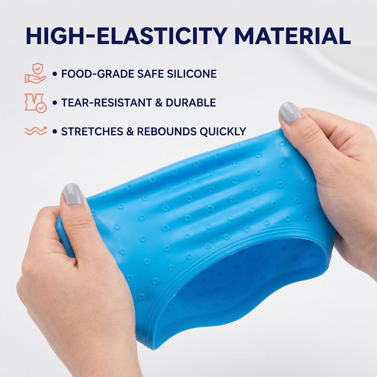 Blue Silicone Highlighting Cap Anti-Bleeding Snug Fit Hair Dyeing Kit with Hook Tool Reusable Pre-Pierced Holes Hair Colouring Hat for Accurate DIY Home Salon Results Professional Grade