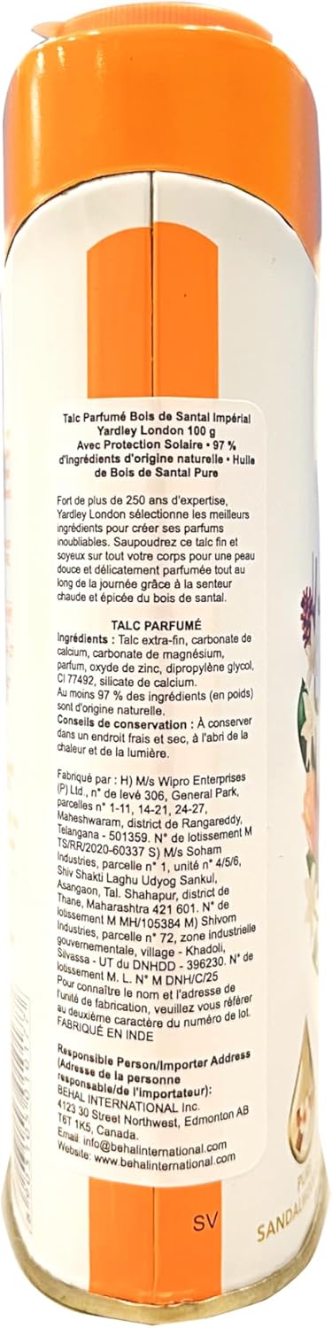 Yardley London Perfumed Talc Sandalwood 100g