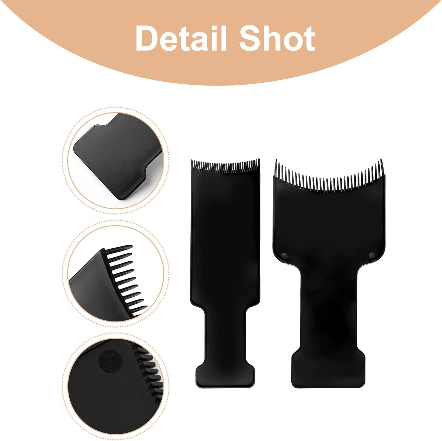 Professional Hair Dyeing Boards, Highlighting Detailing Comb Tool, Durable Flexible Plastic, Two Sizes for Salon Home Use, Black