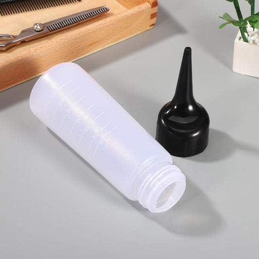 Shampoo Pot Slant Tip Bottle Empty Applicator for Hair Dye Mixer Scale for Hairdressing Toners