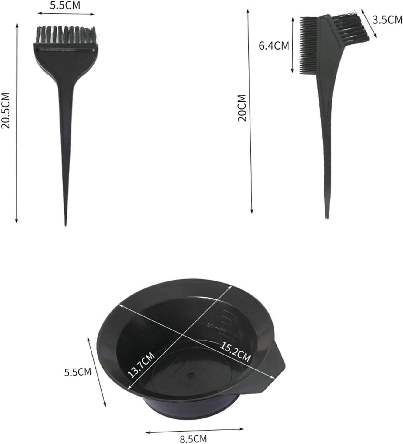 Taylor &amp; Brown 4pcs Hair Colouring Tools, Hair Dyeing Tool Set, Brush Double-sided Colouring Comb Bleaching, Apron and Bowl Set Kit DIY Hairdressing Salon
