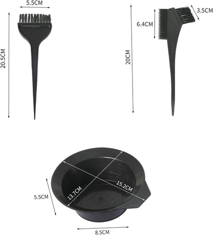 Taylor &amp; Brown 4pcs Hair Colouring Tools, Hair Dyeing Tool Set, Brush Double-sided Colouring Comb Bleaching, Apron and Bowl Set Kit DIY Hairdressing Salon