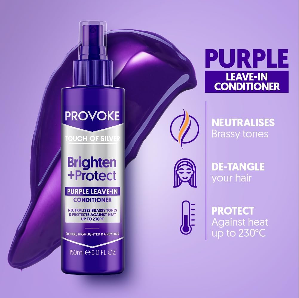 PROVOKE Touch Of Silver Leave-in Conditioner 150 ml, Protects Against Heat Damage and Split Ends