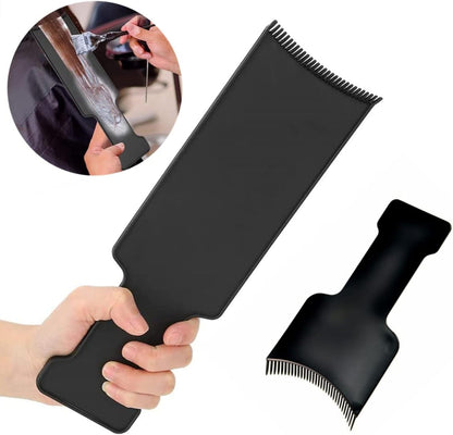 2PCS Hair Dye Highlighting Boards with Fine Teeth &amp; Flat Top Comb – Salon-Grade Sectioning Tools for Balayage, Bleach, Colouring at Home (Black)