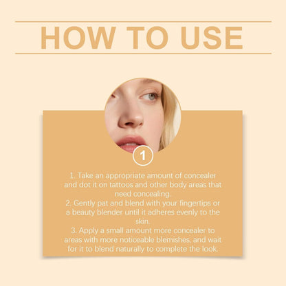 Waterproof Body Concealer&amp;Leg Foundation,High Coverage Body Makeup Full Coverage Waterproof,Tattoo Cover Up Cream,Effectively Conceals Tattoos Scars Varicose Veins,Sweat-Resistant Natural Look
