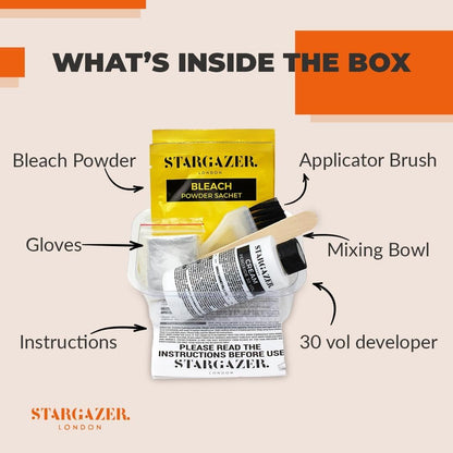 Stargazer Hair Bleach Kit with Powder &amp; Developer Cream - Hair Lightening for Pre-Colour Preparation - Easy Home Use - Cruelty-Free