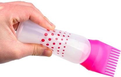 2pcs Applicator Bottle Root Comb Plastic Bottle with Sclae Conveient Squeezable Hair Dye Hair Product