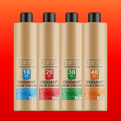 KUAF Professional Cream Hair Developer Activator Peroxide for Hair Colouring Long Lasting Colour and Full Grey Coverage 6% 20 Volume 1000ml