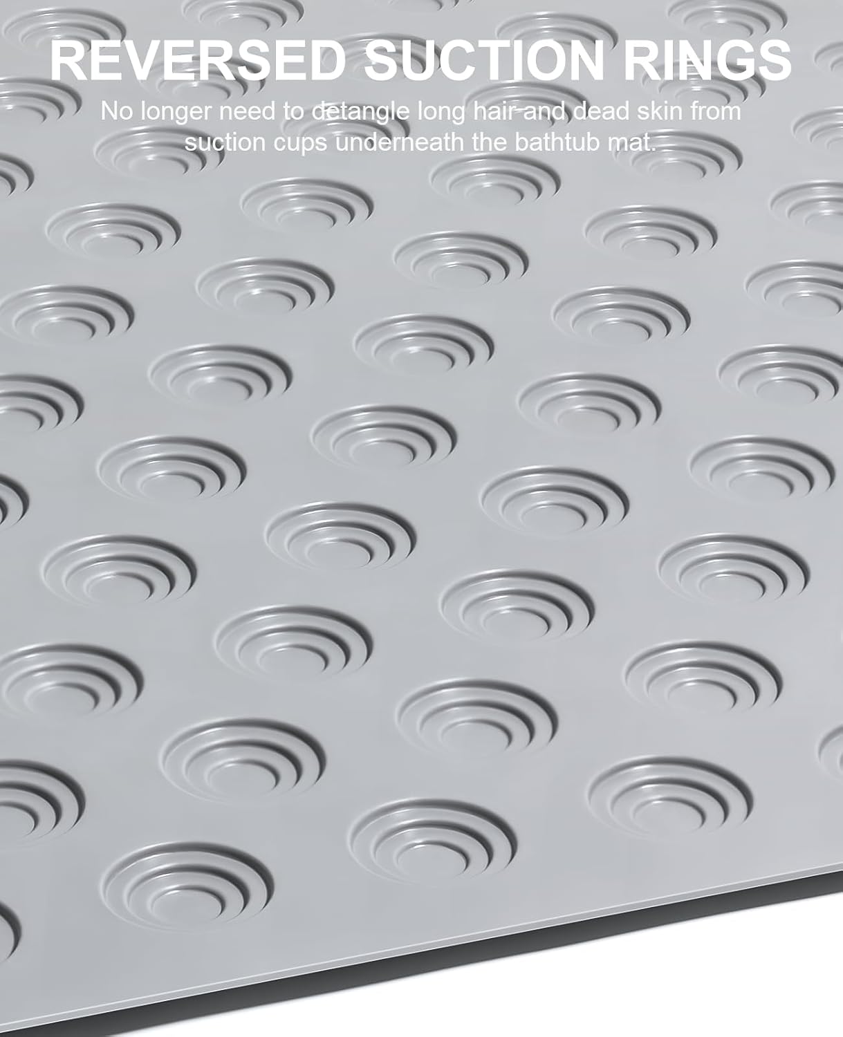 Yolife No Suction Cup Bath Mat: 40x100CM Extra Long Bathmat│Perfect for Refinished or Ordinary Bath Tubs│Made of Nature Rubber│a Blessing for the Elderly and Children (Grey)