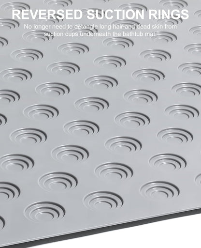 Yolife No Suction Cup Bath Mat: 40x100CM Extra Long Bathmat│Perfect for Refinished or Ordinary Bath Tubs│Made of Nature Rubber│a Blessing for the Elderly and Children (Grey)