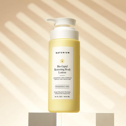 Naturium Bio-Lipid Restoring Moisturising Body Lotion with Shea Butter, Fragrance Free | 14 FL OZ /414 ML