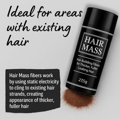 Hair Building Fibres for Thinning Hair – Natural &amp; Undetectable Hair Loss Concealer – Wind &amp; Sweat Resistant – 27.5g (Black)