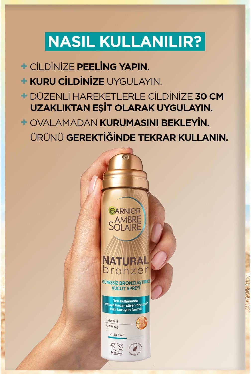 2 x 150ml Garnier Ambre Solaire No Streaks Bronzer (Medium) Dry Body Mist