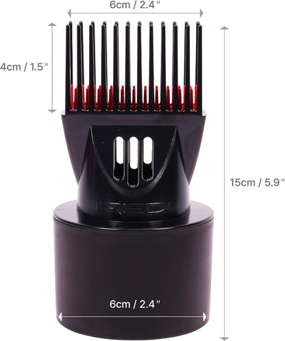 Red by Kiss Universal Detangling Blow Dryer Hair Styling Pik – Double Layer Pik Attachment for Smooth, Frizz-Free Hair – Compatible with All Hair Dryers, Wigs, Weaves &amp; Natural Hair