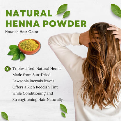 Hebhac Herbals Organic Henna &amp; Indigo Powder Hair Dye Combo – 100g Each | Pure Hair Color Powders, Chemical-Free, Herbal, Natural Hair Colour