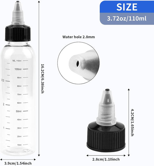 Fantasyon 3PCS Hair Oil Applicator Bottle 120ml Squeeze Oil Applicator Bottle for Hair Oil Bottle Applicator with Caps for Salon Hair Care Coloring Paint Art Glue