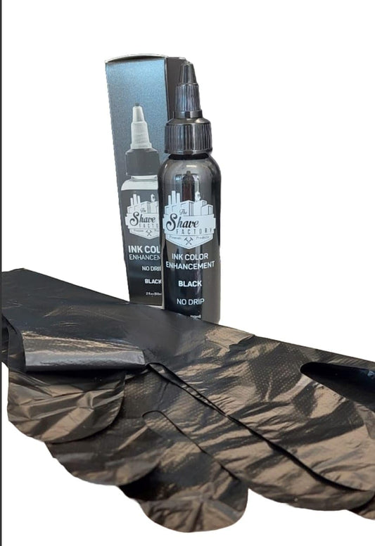 The Shave Factory Ink Color Enhancement No Drip - Black Color for Beard &amp; Contours - Waterproof Hairline Filling Spray for Airbrush 60ML