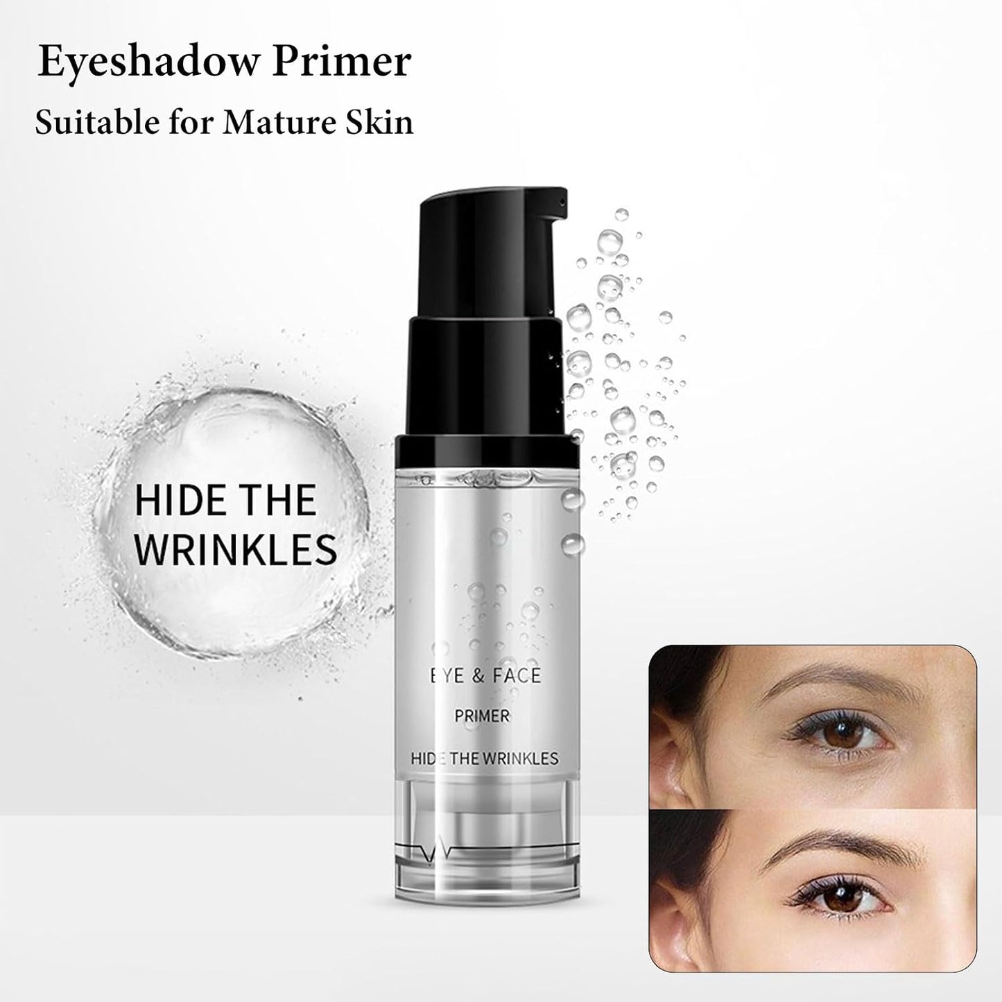 Eyeshadow Primer, Eye Primer, Long Lasting Waterproof Pigment Base for Eyeshadow, 24 Hours Smudge-proof Primer Cream, Hide Wrinkles Transparent Eye Makeup Primer