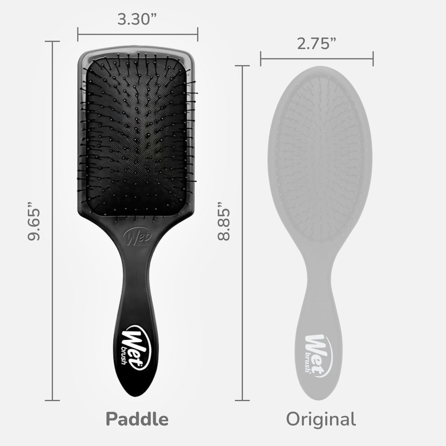 WetBrush Paddle Detangler with Intelliflex Bristles and Aquavents to Help Drying, Wider Surface Area Detangles in Less time, Wet Brush Detangles Hair with Ease, Suitable for All Hair Types, Black