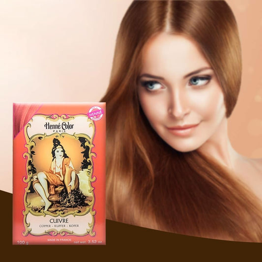 Copper Henne Color Henna Hair Dye Powder 3 x 100g with Fenny's Creations Shower Cap