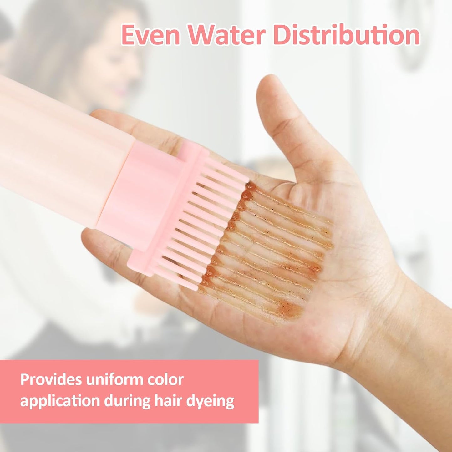 Hair Oil Applicator Bottle Set, 3 Pack Root Comb Applicator Bottles with Graduated Scale, 3 Hair Scalp Massager Shampoo Brush for Even Dyeing and Scalp Care
