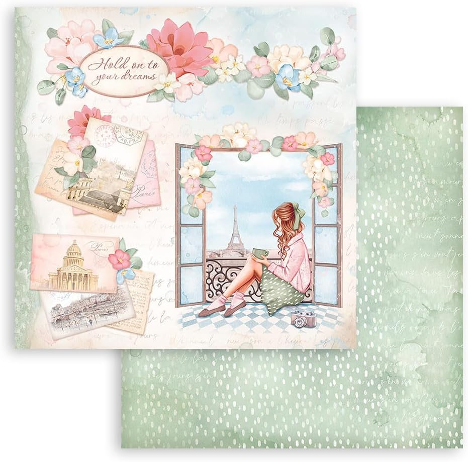 Stamperia Scrapbooking Pad-Create Happiness Oh La La!, Multicoloured, 12 x 12 inches