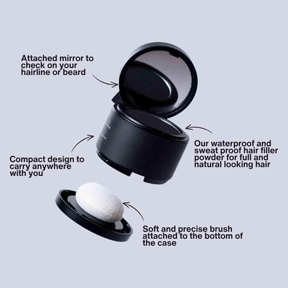 Hairbear Hair Filler, Hairbear Hair Filler Powder, Will Cover Up Any Thinning Areas, BlissaeHair Filler Powder, HairlinePowder Stick Root Cover Up for Women and Men (Black, 1)