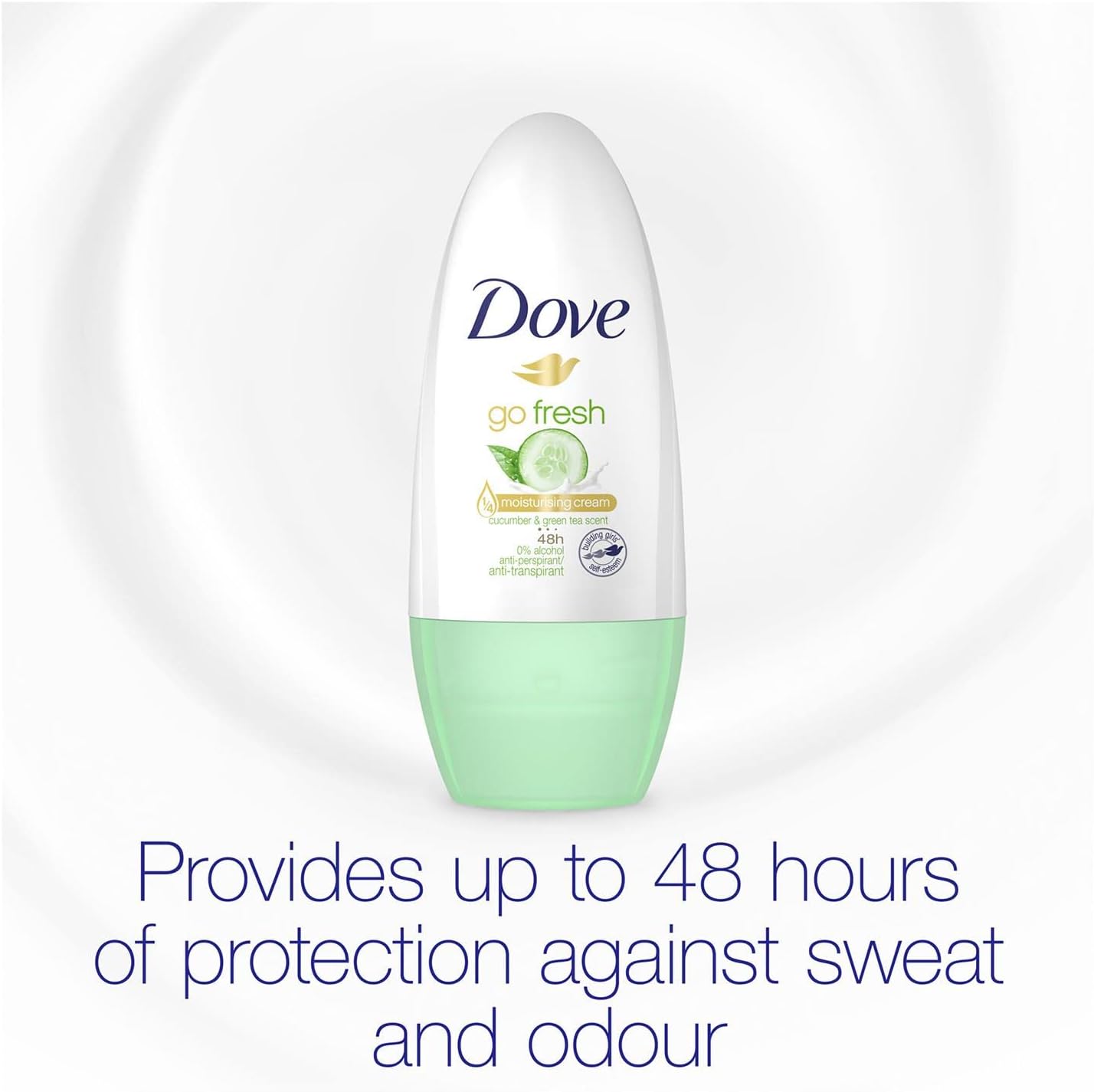 6 x Dove 48H protection Anti-perspirant Roll On 50 ml - Cucumber &amp; Green Tea
