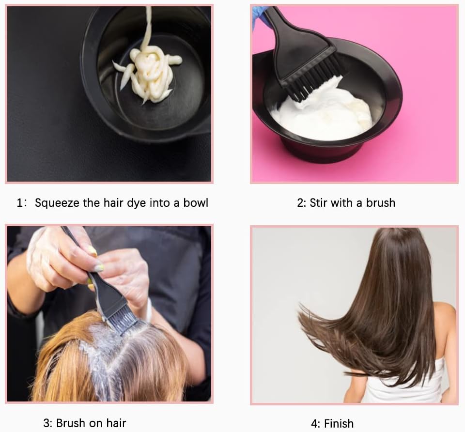 Hair Coloring Brush, 2 Pieces Hair Coloring Brushes, Hair Dye Brush, Dyeing Tools, for DIY hair dyeing in salon and at home（20cm x 6cm)