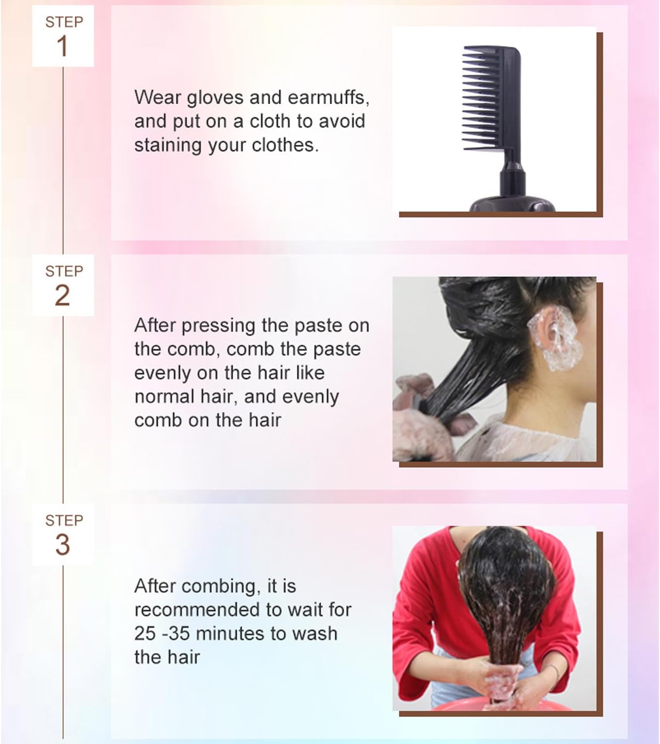 3-in-1 Comb Portable Hair Dye Brush with Integrated Brush Head, Instant Hair Root Touch-Up Stick, Hair Colour Stick for Women Men Party Wedding Meeting Outdoor Travel Social