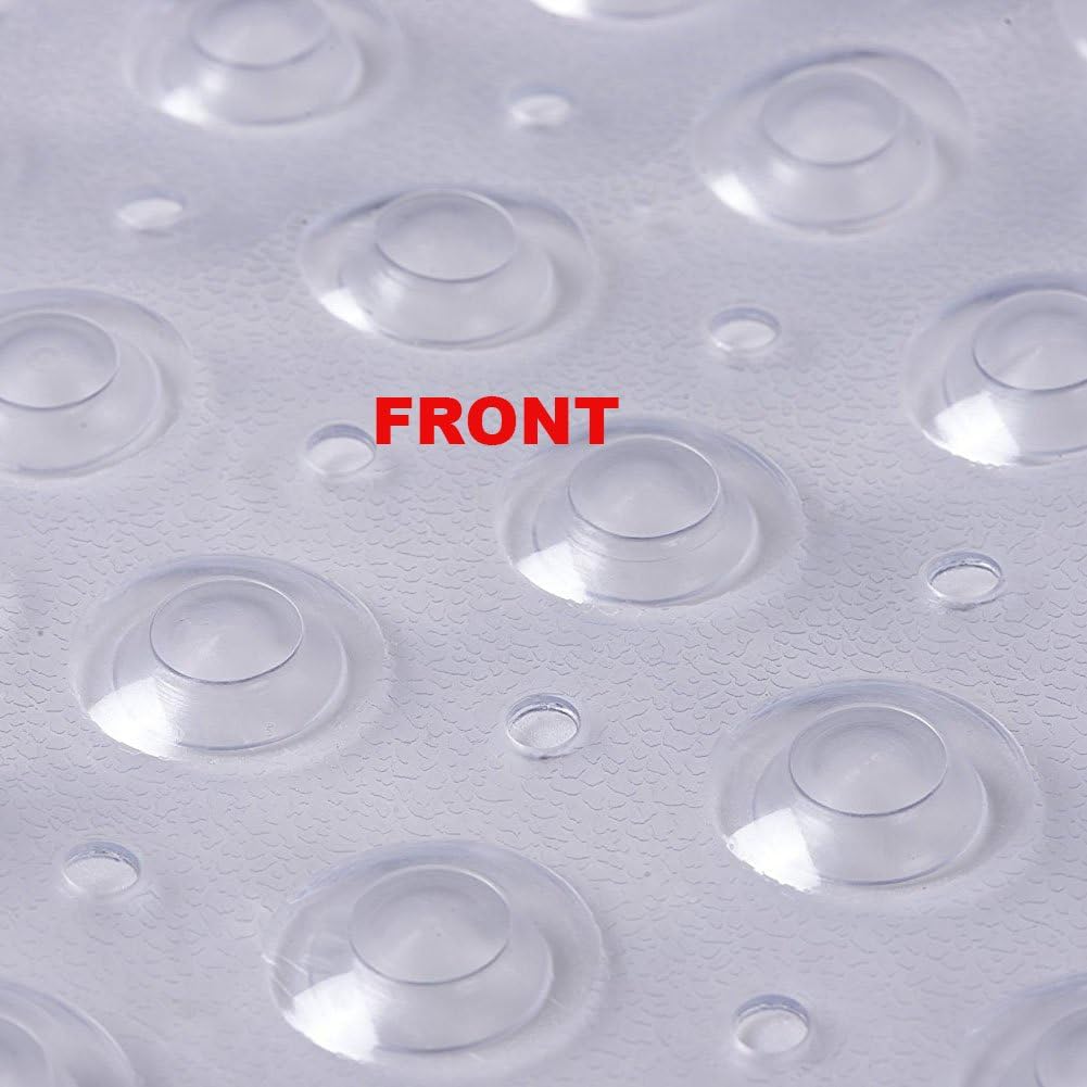 Pinzz Vinyl Non-Slip Bathtub Mat Anti Mould Shower Mat,Extra Long,100 * 40CM/16"*38", Powerful Suction Cup Gripping,Machine Washable, BPA Free, Non-Toxic, Phthalate free, Latex Free(Clear)
