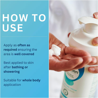 Cetraben Moisturising Cream, For Dry, Itchy, Sensitive &amp; Eczema-Prone Skin, Soothe, Moisturise, Hydrate, &amp; Protect, Dermatological Moisturiser,Daily Use on the Body, Fragrance Free, 1 x 475ml