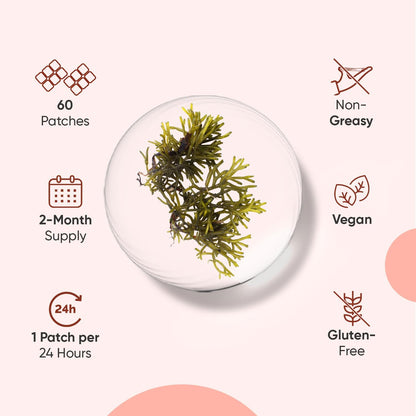 Guarana Slimming Patches | 60 Patches | 2 Months Supply | with 55% Guarana Extract, Flaxseed &amp; Griffonia Seed Powder | Natural &amp; Safe | Ultra-Thin &amp; Transparent | Suitable for Sensitive Parts