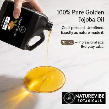 Naturevibe Botanicals Jojoba Oil 946ml | 100% Pure and Natural | Great for Skin Care and Hair Care