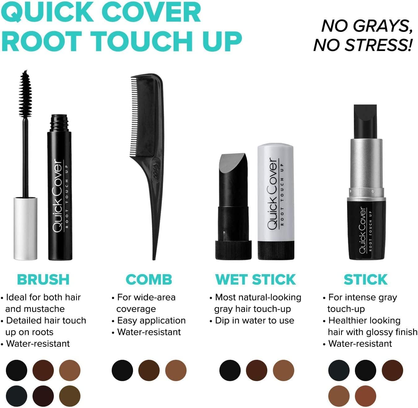 Kiss Colors Quick Cover Gray Hair Touch Up Dark Brown